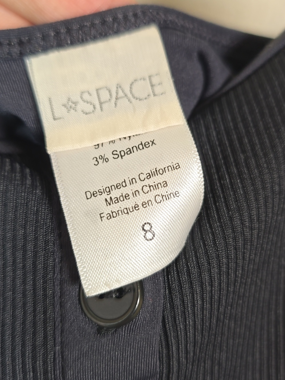 L×SPACE Riding High Ribbed Float On Black One Piece Swimming Suit Size 8. - Picture 6 of 9